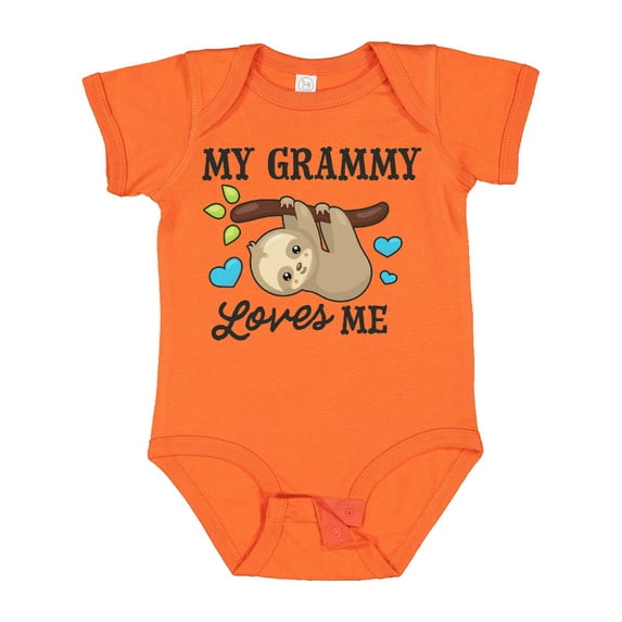 Inktastic My Grammy Loves Me with Sloth and Hearts Boys or Girls Baby Bodysuit