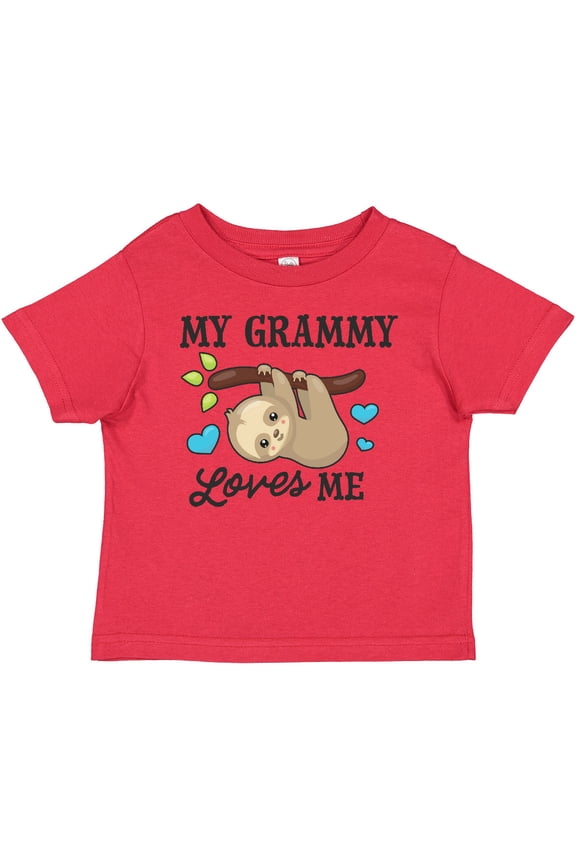 My Grammy Loves Me with Sloth and Hearts Boys or Girls Baby T-Shirt