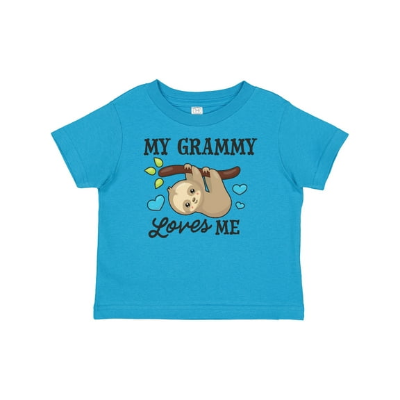 Inktastic My Grammy Loves Me with Sloth and Hearts Boys or Girls Baby T-Shirt