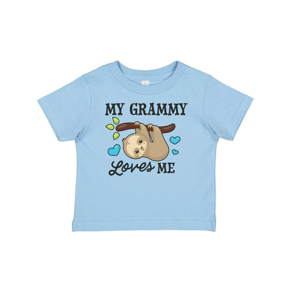 Inktastic My Grammy Loves Me with Sloth and Hearts Boys or Girls Baby T-Shirt