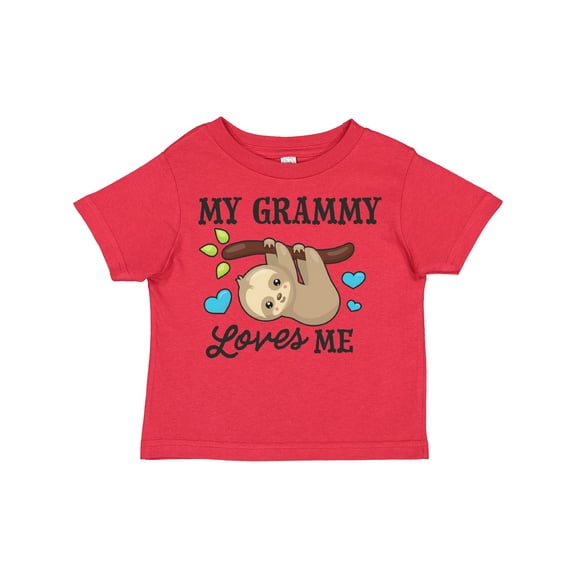 Inktastic My Grammy Loves Me with Sloth and Hearts Boys or Girls Toddler T-Shirt