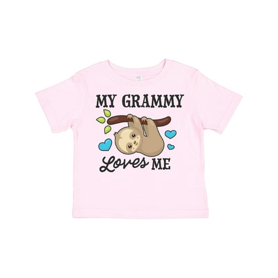 Inktastic My Grammy Loves Me with Sloth and Hearts Boys or Girls Toddler T-Shirt