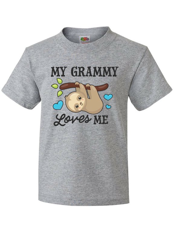 My Grammy Loves Me with Sloth and Hearts Youth T-Shirt