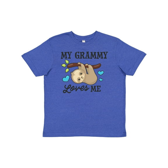 Inktastic My Grammy Loves Me with Sloth and Hearts Youth T-Shirt