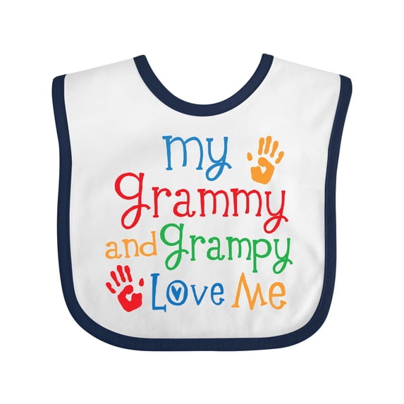 Inktastic My Grammy and Grampy Love Me Boys or Girls Baby Bib