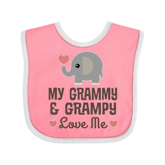 Inktastic My Grammy and Grampy Love Me Boys or Girls Baby Bib