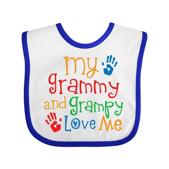 Inktastic My Grammy and Grampy Love Me Boys or Girls Baby Bib