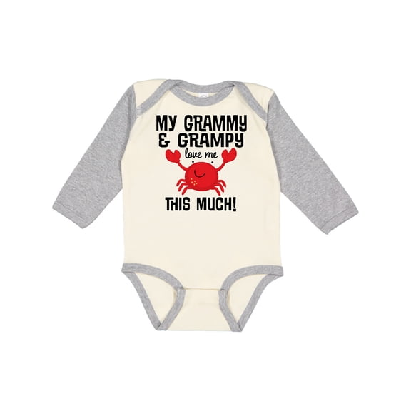 Inktastic My Grammy and Grampy Love Me Boys or Girls Long Sleeve Baby Bodysuit
