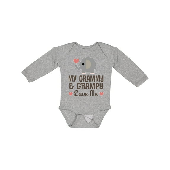 Inktastic My Grammy and Grampy Love Me Boys or Girls Long Sleeve Baby Bodysuit
