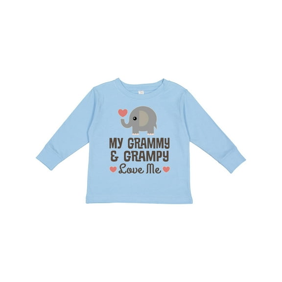 Inktastic My Grammy and Grampy Love Me Boys or Girls Long Sleeve Toddler T-Shirt