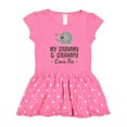 thumbnail image 1 of Inktastic My Grammy and Grampy Love Me Gift Girls Toddler Dress, 1 of 4