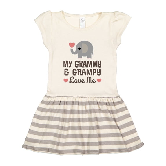 Inktastic My Grammy and Grampy Love Me Gift Outfit Gift Toddler Girl Dress