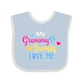 thumbnail image 1 of Inktastic My Grammy and Grampy Love Me with Hearts Boys or Girls Baby Bib, 1 of 4