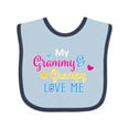 thumbnail image 1 of Inktastic My Grammy and Grampy Love Me with Hearts Boys or Girls Baby Bib, 1 of 4