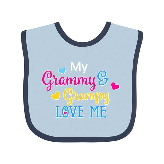 Inktastic My Grammy and Grampy Love Me with Hearts Boys or Girls Baby Bib