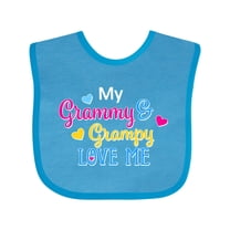 Inktastic My Grammy and Grampy Love Me with Hearts Boys or Girls Baby Bib