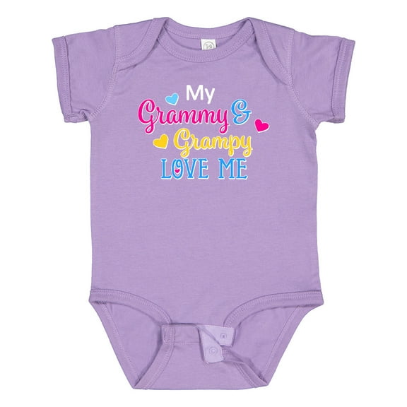 Inktastic My Grammy and Grampy Love Me with Hearts Boys or Girls Baby Bodysuit