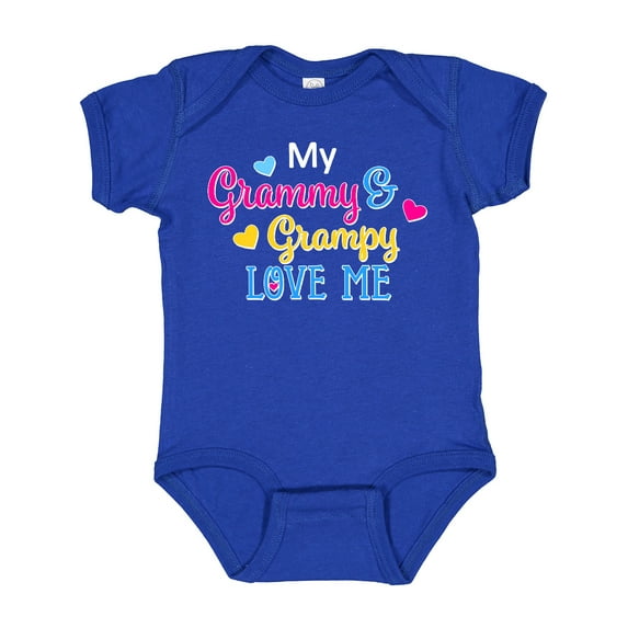 Inktastic My Grammy and Grampy Love Me with Hearts Boys or Girls Baby Bodysuit