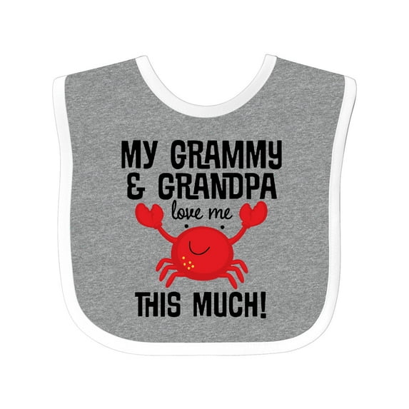 Inktastic My Grammy and Grandpa Love Me Boys or Girls Baby Bib