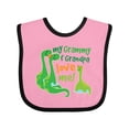 thumbnail image 1 of Inktastic My Grammy and Grandpa Love Me Grandson Dinosaur Boys Baby Bib, 1 of 4