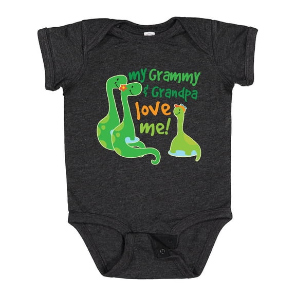 Inktastic My Grammy and Grandpa Love Me Grandson Dinosaur Boys Baby Bodysuit