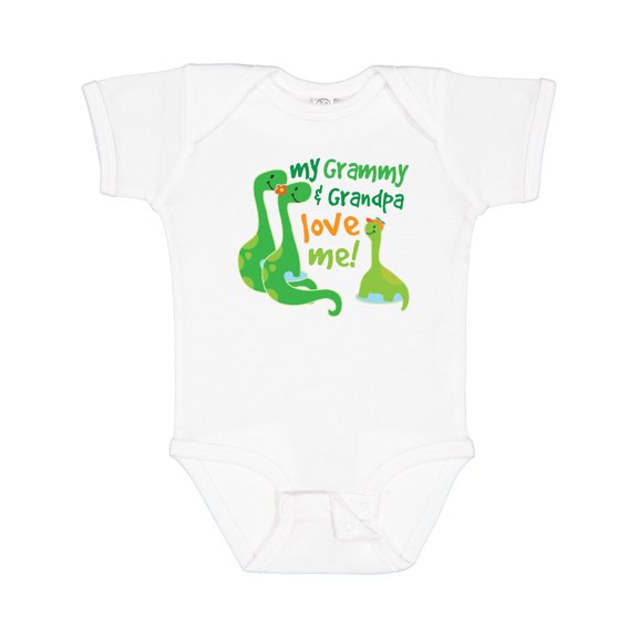 Inktastic My Grammy and Grandpa Love Me Grandson Dinosaur Boys Baby Bodysuit