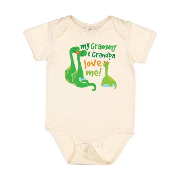 Inktastic My Grammy and Grandpa Love Me Grandson Dinosaur Boys Baby Bodysuit