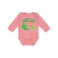 thumbnail image 1 of Inktastic My Grammy and Grandpa Love Me Grandson Dinosaur Boys Long Sleeve Baby Bodysuit, 1 of 5