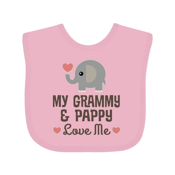 Inktastic My Grammy and Pappy Love Me Grandchild Boys or Girls Baby Bib