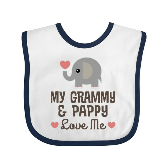 Inktastic My Grammy and Pappy Love Me Grandchild Boys or Girls Baby Bib