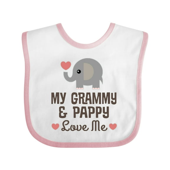 Inktastic My Grammy and Pappy Love Me Grandchild Boys or Girls Baby Bib