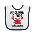 thumbnail image 1 of Inktastic My Grammy and Pops Love Me Grandson Crab Boys or Girls Baby Bib, 1 of 4