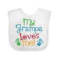 thumbnail image 1 of Inktastic My Grampa Loves Me Boys or Girls Baby Bib, 1 of 4