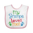 thumbnail image 1 of Inktastic My Grampa Loves Me Boys or Girls Baby Bib, 1 of 4