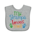thumbnail image 1 of Inktastic My Grampa Loves Me Boys or Girls Baby Bib, 1 of 4