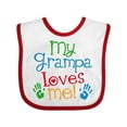 thumbnail image 1 of Inktastic My Grampa Loves Me Boys or Girls Baby Bib, 1 of 4