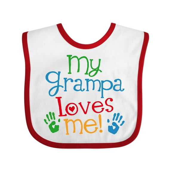 Inktastic My Grampa Loves Me Boys or Girls Baby Bib
