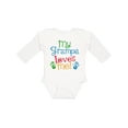 thumbnail image 1 of Inktastic My Grampa Loves Me Boys or Girls Long Sleeve Baby Bodysuit, 1 of 5