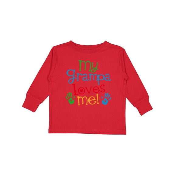 Inktastic My Grampa Loves Me Boys or Girls Long Sleeve Toddler T-Shirt