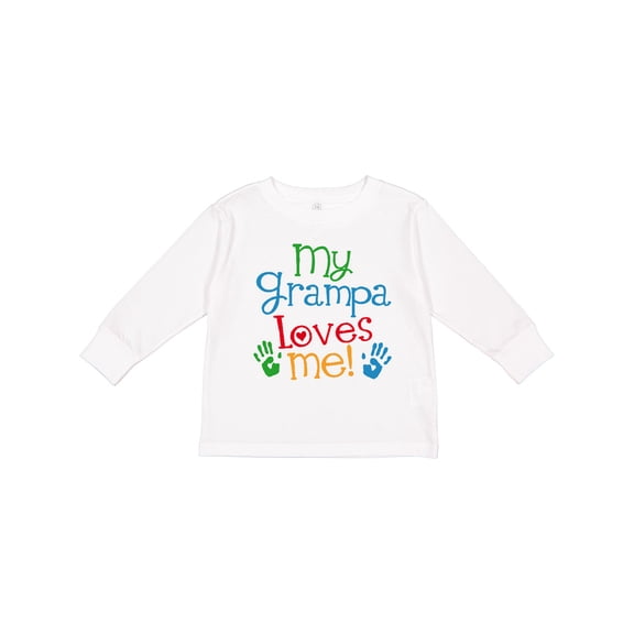 Inktastic My Grampa Loves Me Boys or Girls Long Sleeve Toddler T-Shirt