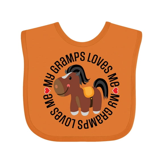 Inktastic My Gramps Loves Me Childs Horse Boys or Girls Baby Bib