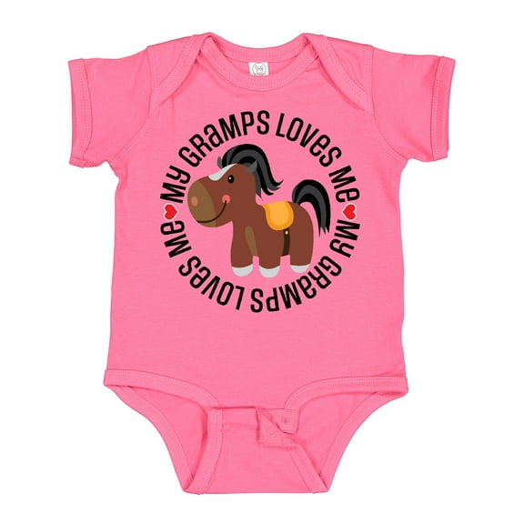 Inktastic My Gramps Loves Me Childs Horse Boys or Girls Baby Bodysuit