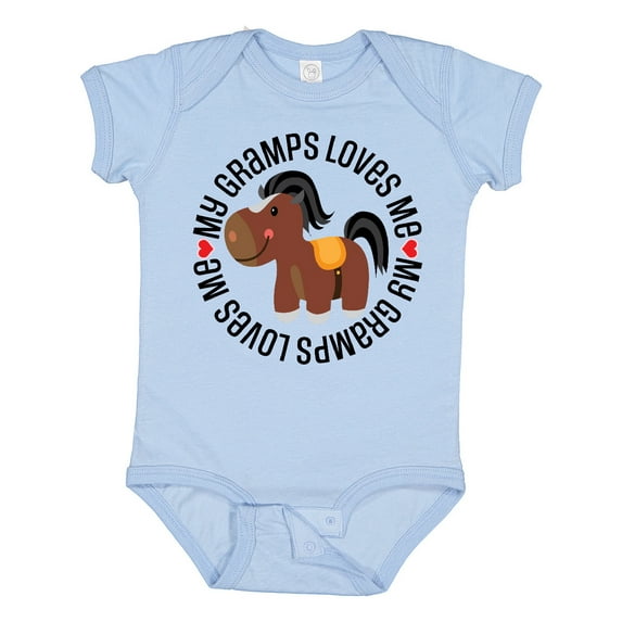 Inktastic My Gramps Loves Me Childs Horse Boys or Girls Baby Bodysuit