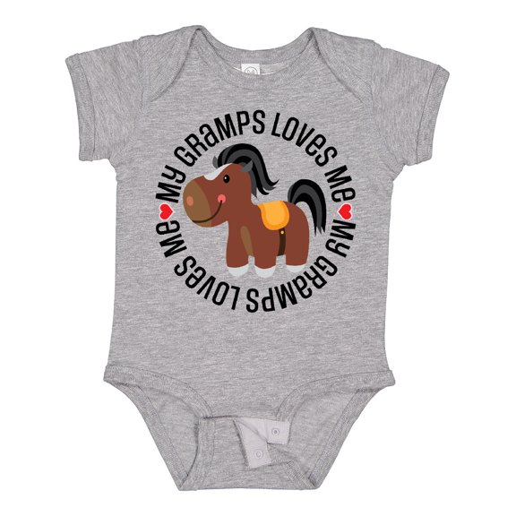Inktastic My Gramps Loves Me Childs Horse Boys or Girls Baby Bodysuit