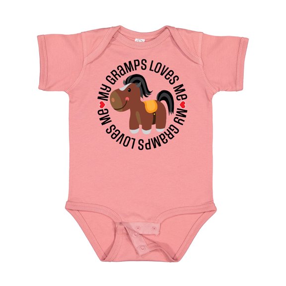 Inktastic My Gramps Loves Me Childs Horse Boys or Girls Baby Bodysuit