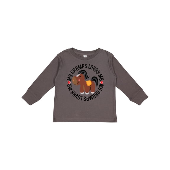 Inktastic My Gramps Loves Me Childs Horse Boys or Girls Long Sleeve Toddler T-Shirt
