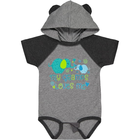 Inktastic My Gramps Loves Me- Cute Elephants Boys or Girls Baby Bodysuit