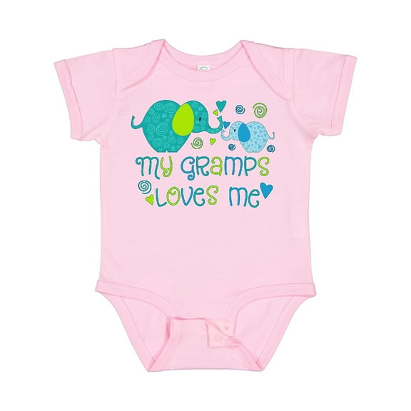 Inktastic My Gramps Loves Me- Cute Elephants Boys or Girls Baby Bodysuit