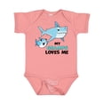 thumbnail image 1 of Inktastic My Gramps Loves Me with Cute Sharks Boys or Girls Baby Bodysuit, 1 of 5