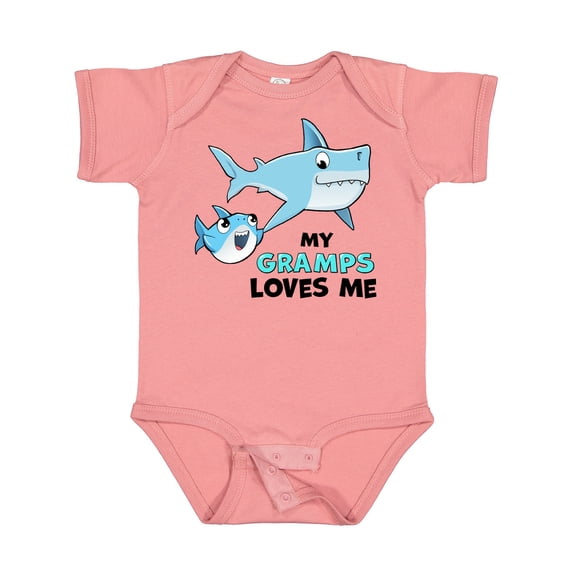 Inktastic My Gramps Loves Me with Cute Sharks Boys or Girls Baby Bodysuit